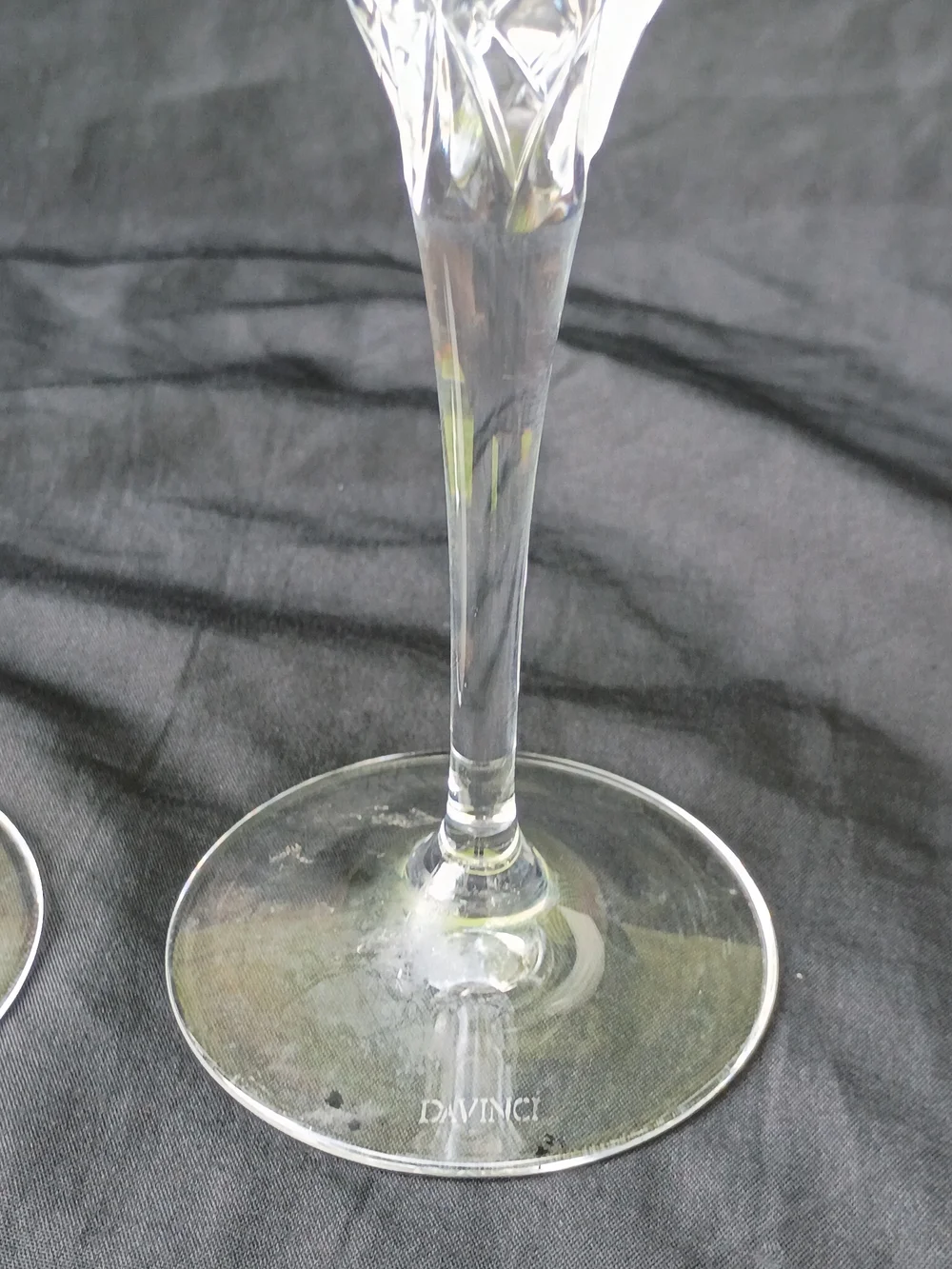 Pair of Da Vinci Firenze Italian Crystal Vintage Water Goblets Wine Glasses